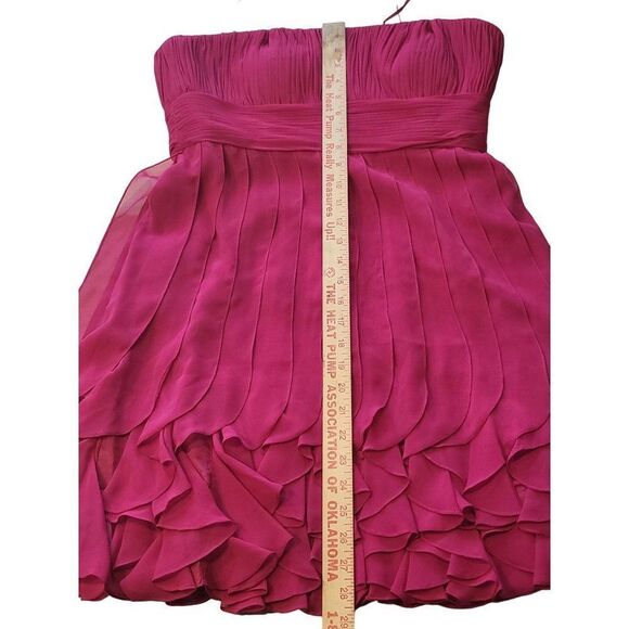 JS Boutique Strapless Cocktail Dress Women Sz 12 Purple Mini Ruffled Designer - Picture 2 of 7